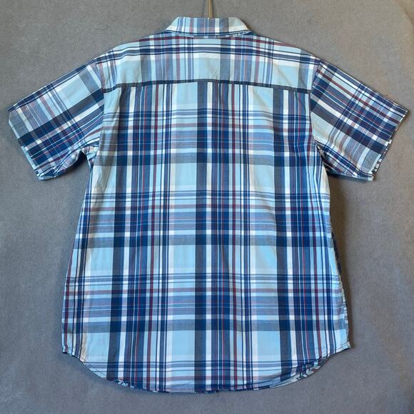 Columbia Mens Regular Fit Short Sleeve Plaid Button Up Shirt Size Large - Picture 2 of 6